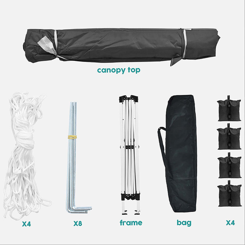 10'X10' Folding Canopy With 4 Removable Sidewalls, UPF 50+ Sun Protection, Ideal For Outdoor Events And Easy Setup, Black