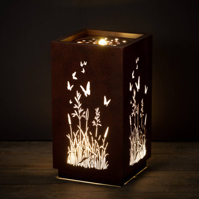 Nikol Metal Weather Resistant Column Fountain with Light