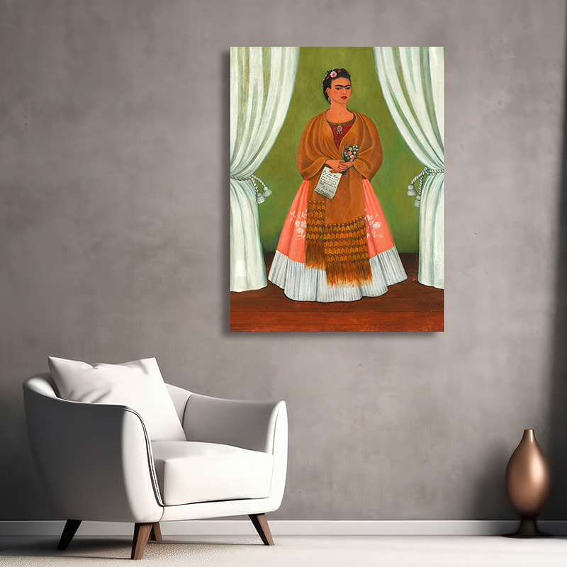Self-Portrait Dedicated To Leon Trotsky, 1937 by Frida Kahlo - Wrapped Canvas Print, 100 cm H x 70 cm W