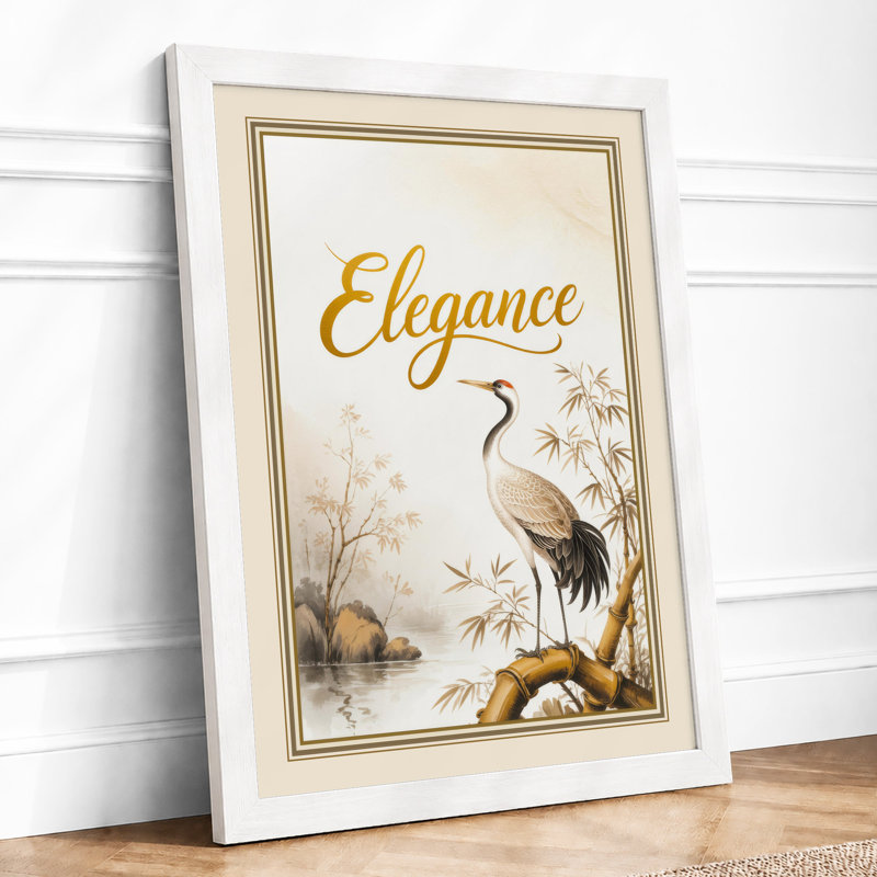 Elegance in Motion Japandi - Framed Print, A1 - 84.1 x 59.4 cm, White