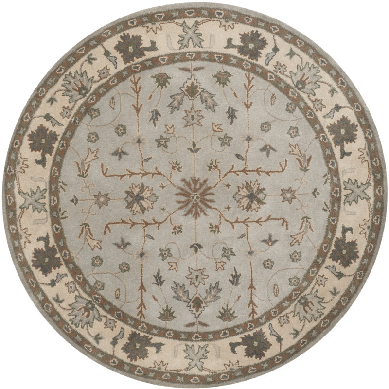 Tressler Hand Tufted Wool Oriental Rug, Round 6'