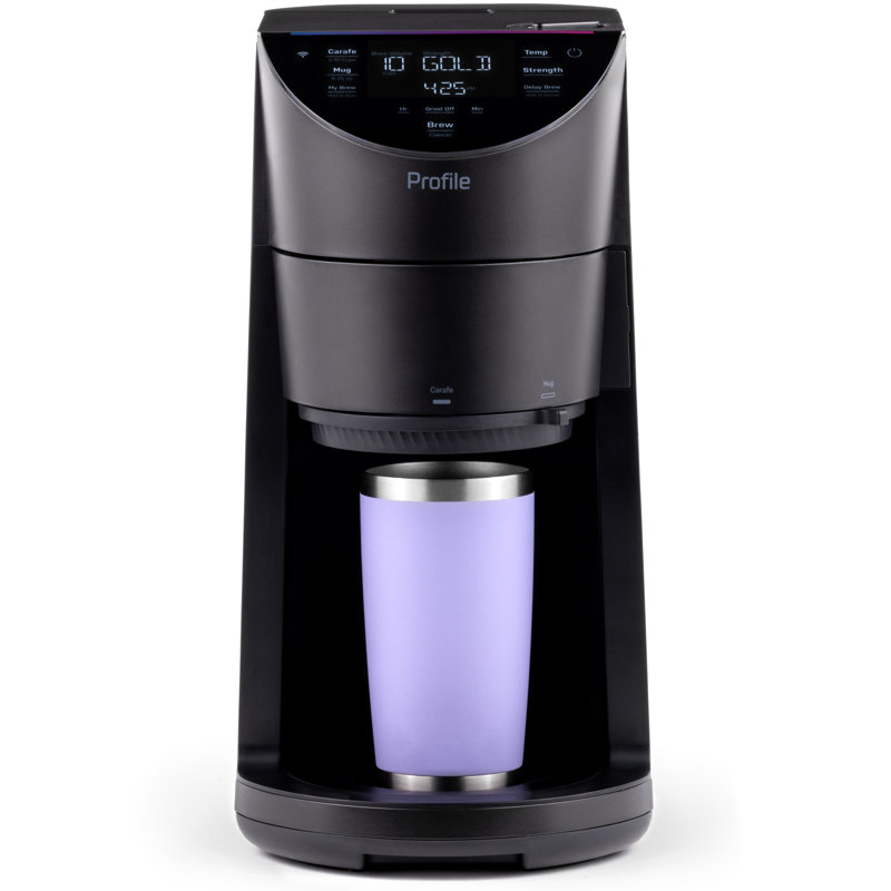Smart Black Stainless Steel Programmable Coffee Maker with Grinder