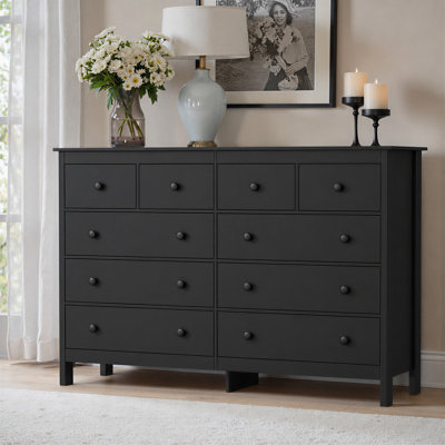 Commodes modernes 55 po Demirali, commode large 10 tiroirs pour chambre à coucher, salon