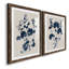 Bleu marine et feuilles de lin II - ensemble de 2 reproductions d'art sur papier encadré-1462973633-1462973634