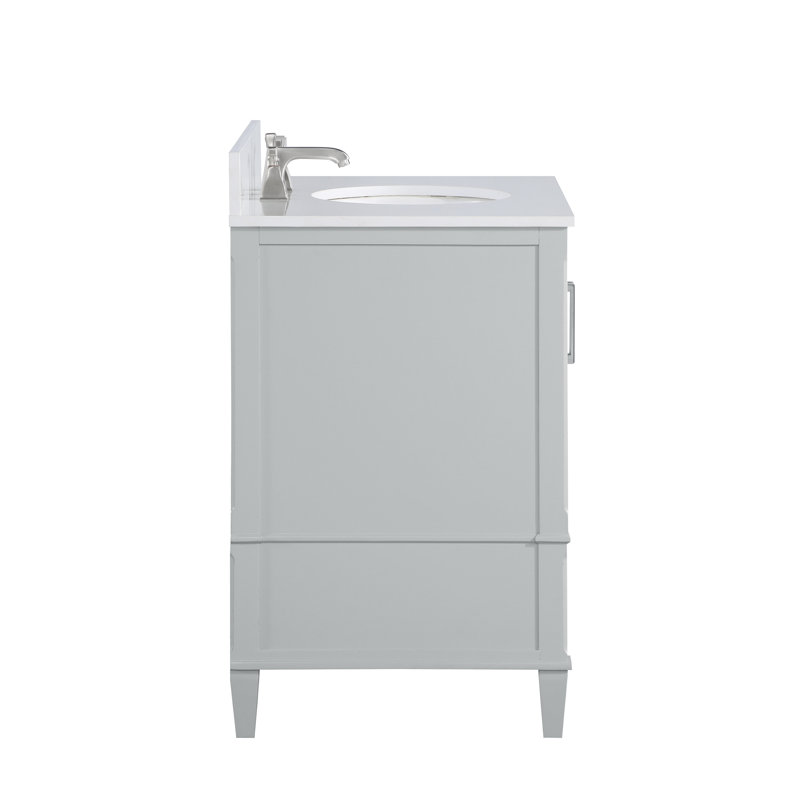 Montauk 36'' W Single Vanity, Morning Fog Gray, White Granite