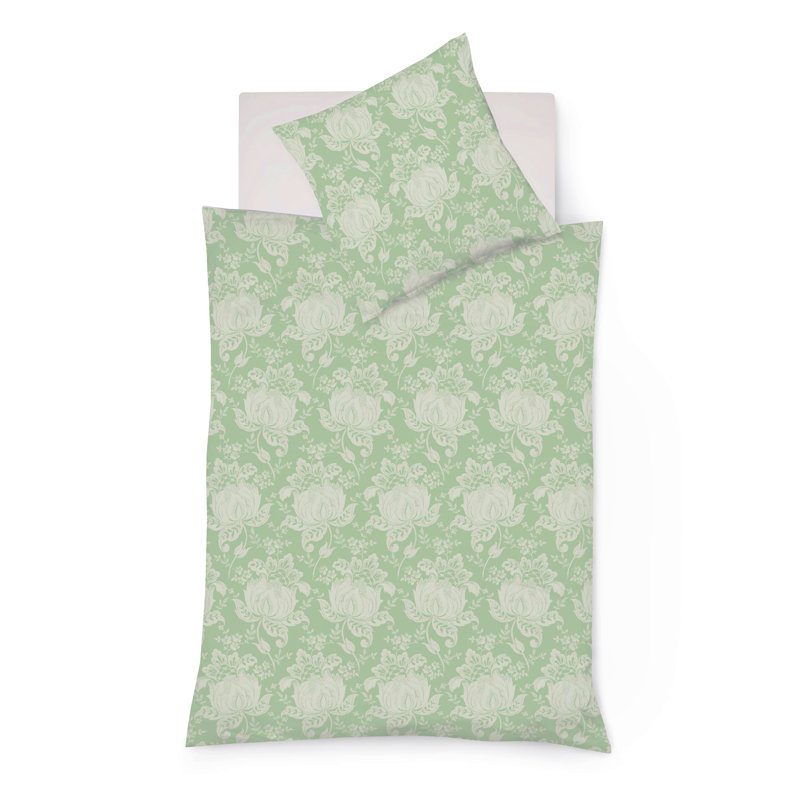 Green Flannel Duvet Cover Set, Single