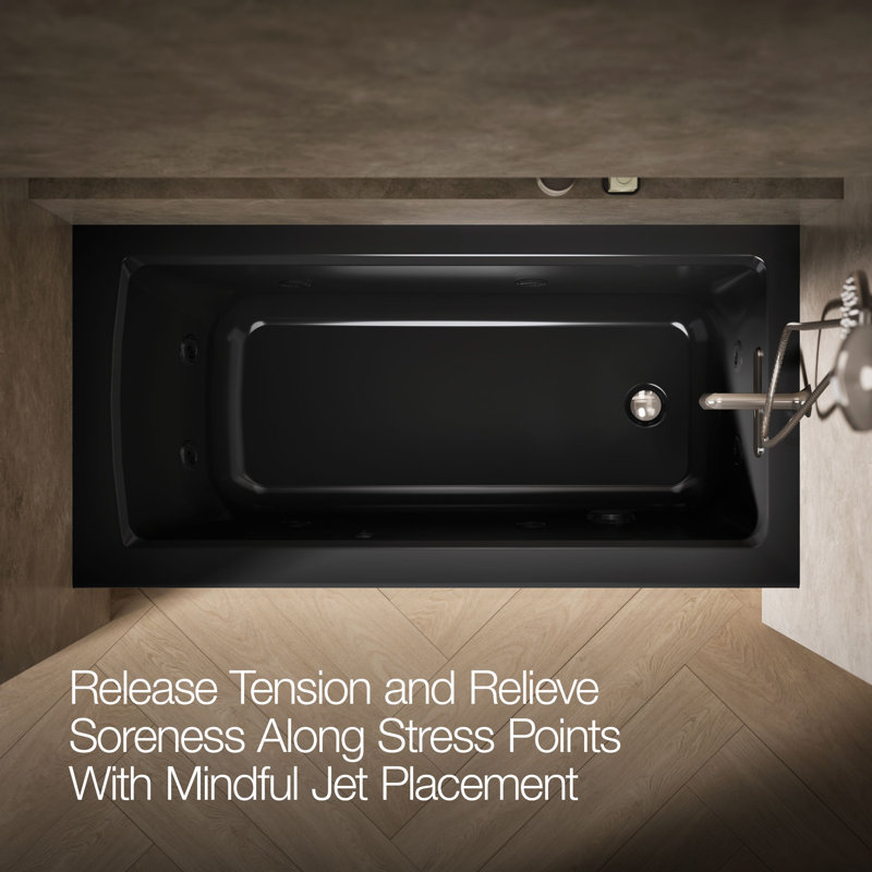 Archer® 60" x 30" Alcove Whirlpool, Black, Right