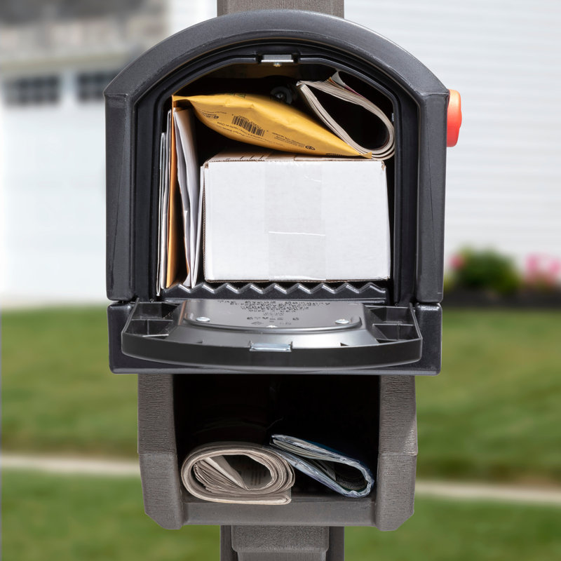 Lakewood Black and Dark Cedar Resin Mailbox Post Kit