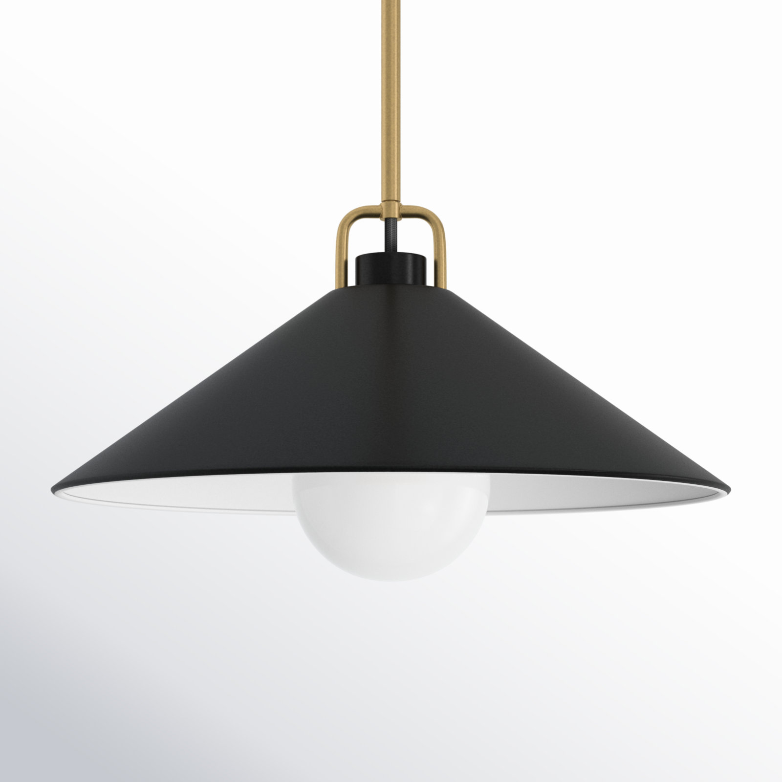 Zoë Single Light Metal Steel Dimmable Pendant, Black