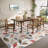 Washable Modern Botanical Rug Non-Slip Low Pile Leaf Pattern Foldable Stain Resistant Indoor Carpet Dining Room Red-74510147
