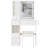Small Size Left Drawer Desktop Vanity Table + Cushioned Stool, 2 AC+2 USB Power Station, Hair Dryer Bracket, Extra Large Touch Control Sliding LED Mirror, Tri-Color Switching, EPA,GCC,UL Certificate-106678273