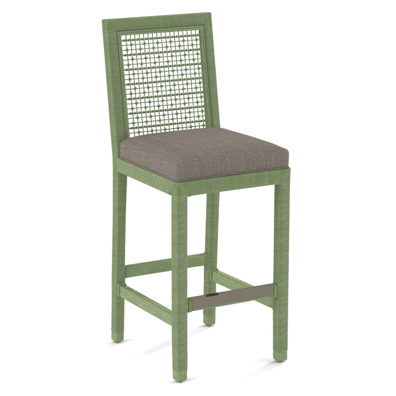 Pine Isle Bar Stool, Marquis Taupe Velvet; 0913-73, Celery