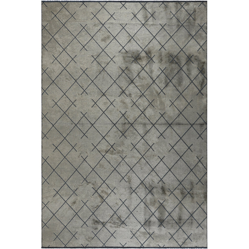 Rapture Geometric Flatweave/Machine Woven Acrylic/Cotton/Rayon Beige Gray Area Rug, Rectangle 7'10" x 9'10"