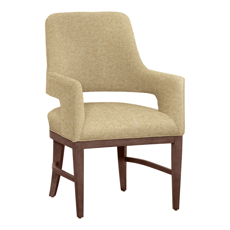 Chaise avec accoudoirs Josie, Noyer, Paille 3162