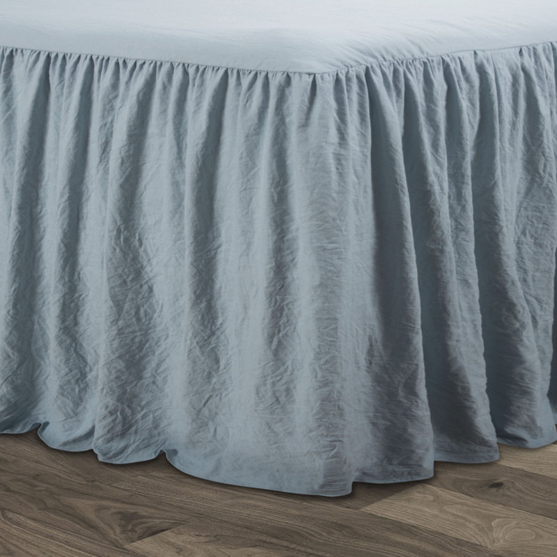 Ensemble de couvre-lit à jupe à volant Lush Decor, Couvre-lit de très grande taille et 2 taies déco, Bleu lac