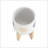 S/2 5/8" FUNKY PLANTER W/ STAND, WHITE