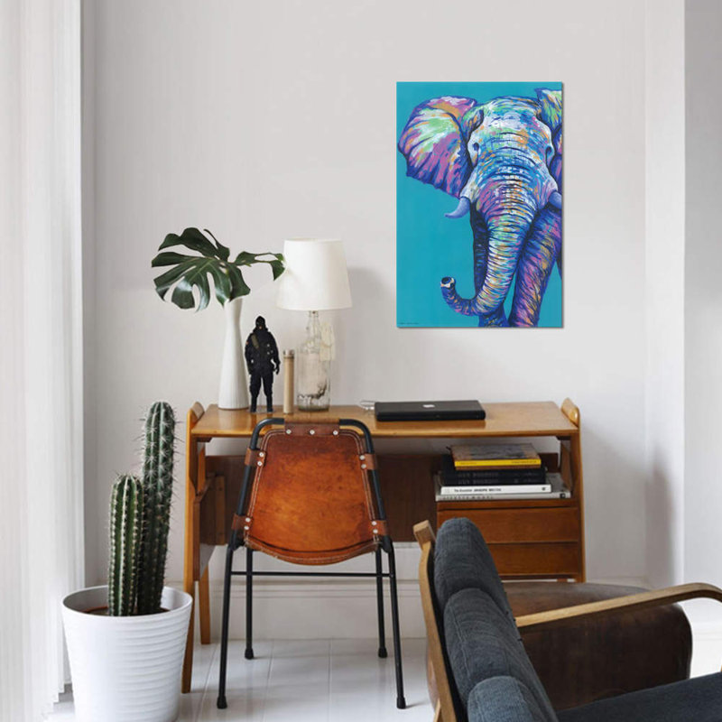 «Elephantastic», impression sur toile tendue, H 12 po x l 8 po x P 0,75 po, Pas de tapis, Toile tendue