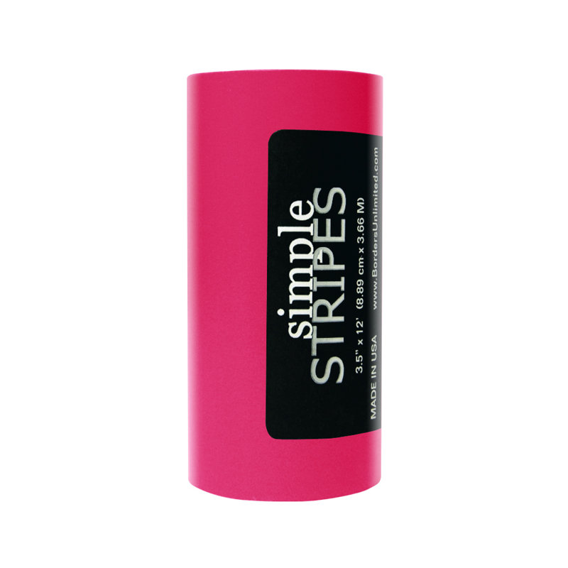 Adhésif décoratif rayures simples, Rose foncé
