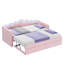 Lit de jour simple rembourré de taille XL avec lumière DEL gigogne, la couchette peut être plate ou dressée, rose-214072224