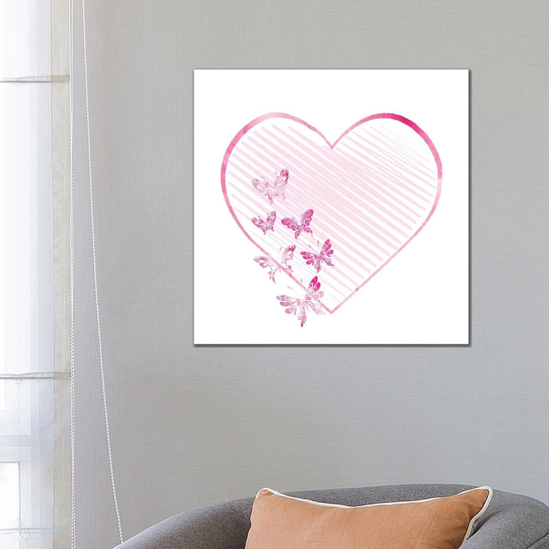 Butterfly Heart II by Ann Bailey - Wrapped Canvas Gallery-Wrapped Canvas Giclée, 66.04 cm H x 66.04 cm W x 1.91 cm D