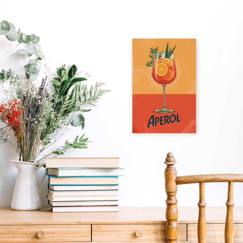 Art mural rétro rafraîchissant orange Spirz, H 18 po x l 12 po