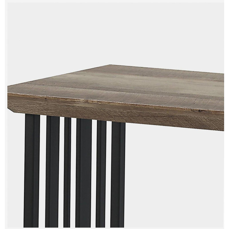 Table en chêne antique et canapé avec double piédestal