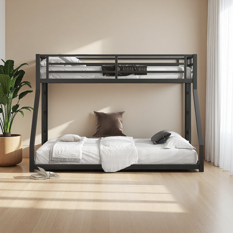 Metal Twin XL Over Queen Bunk Bed For Teens And Adults,Noise Reduced/No Box Spring Needed