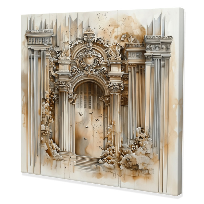 Ancienne porte de château à Madrid I - impression murale de Madrid, H 30 po x l 30 po, Toile tendue, Ne s’applique pas