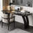 Black Rectangular Solid Wood+Iron desk-396648703