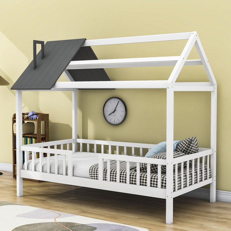 Lit pour enfant Avenal, Blanc / gris