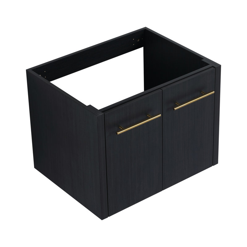 Armoire de salle de bain 24 po - Châtaignier noir avec style moderne et nombreuses options de rangement pour meuble-lavabo mural