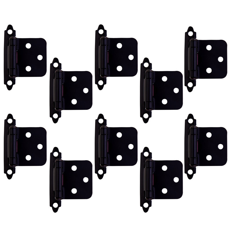 2.75" H x 2.75" W Offset 10 Door Hinges, Matte Black