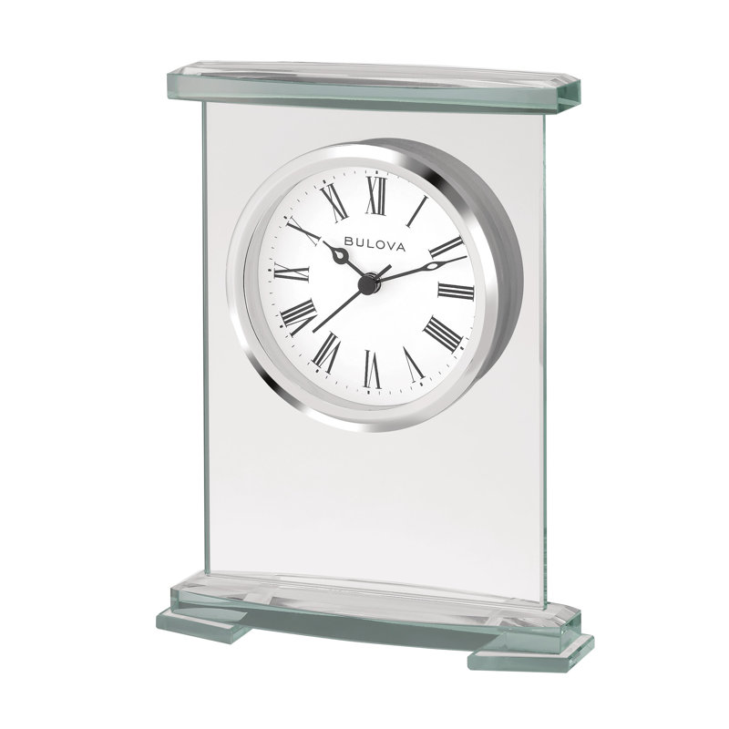 Bulova Augustine Glass Bracket-Style Tabletop Clock, B1730