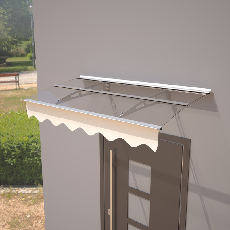Auvent pour fenêtre de 59 po x 34 po - Support de toit en polycarbonate et aluminium résistant à la neige et au vent de style moderne 59 x 34