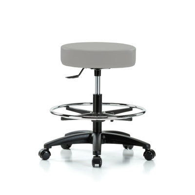 PERCH Single Lever Swivel Stool with Foot Ring | Medium Bench Height 20.5-28"