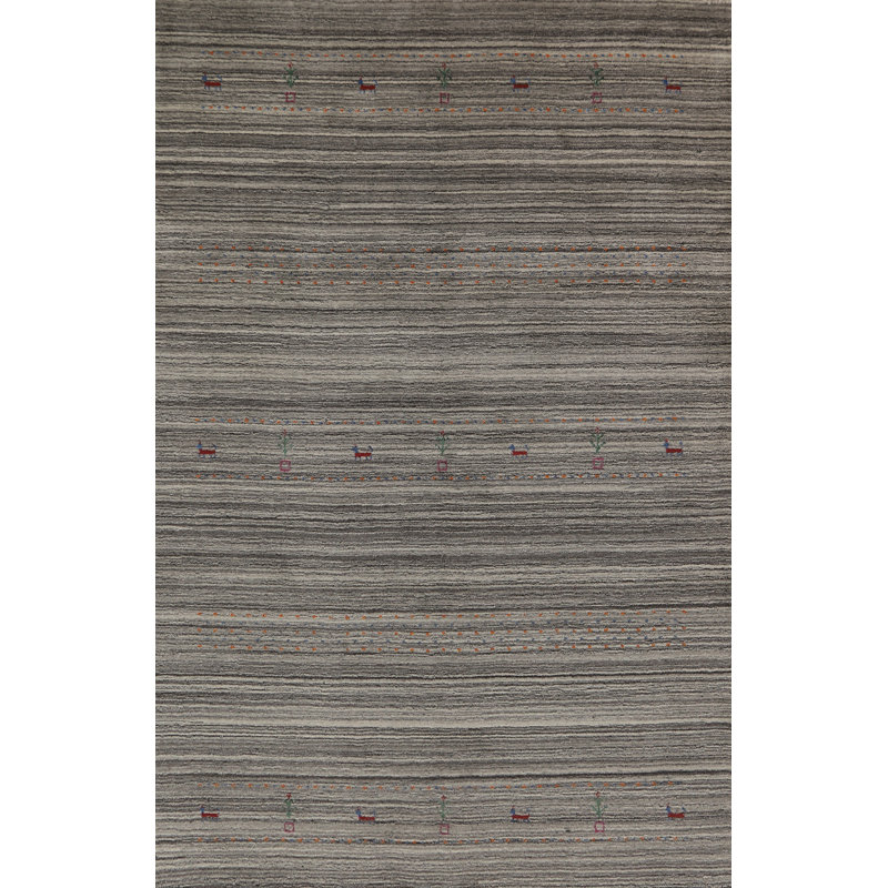Handmade Gabbeh Oriental Area Rug 5x8