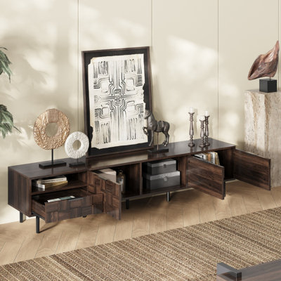 TV Stand For 65+ Inch Tvs, Console With Storage Cabinets For Living Room, Entertainment Center Storage