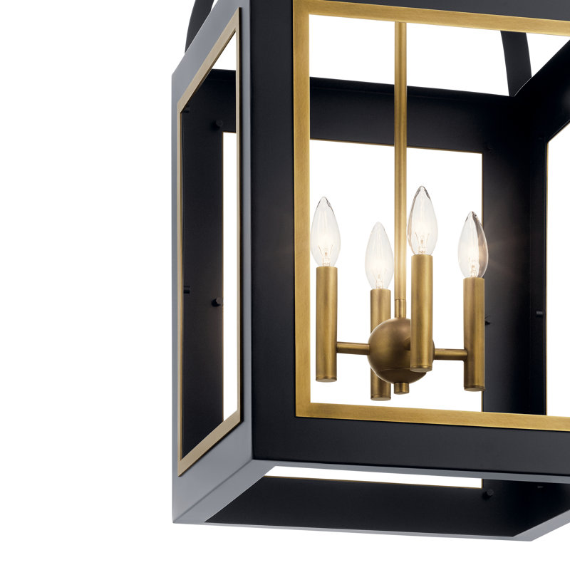 Charif 4 - Light Unique/Statement Pendant, Black/Natural Brass