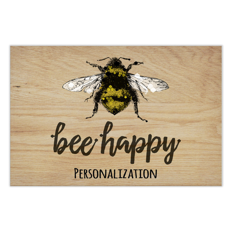 Tapis d'entrée antidérapant 27 po x 18 po Desensi Bee Happy