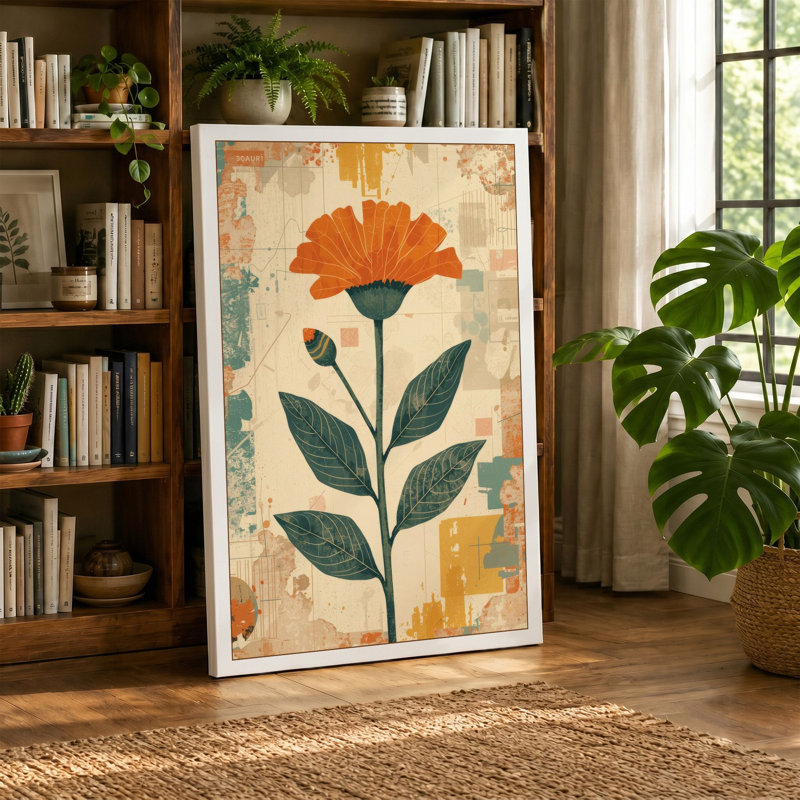 Gilded Bloom Botanical - Wrapped Canvas, 36x24 - 91.4 x 61.0 cm, White Border