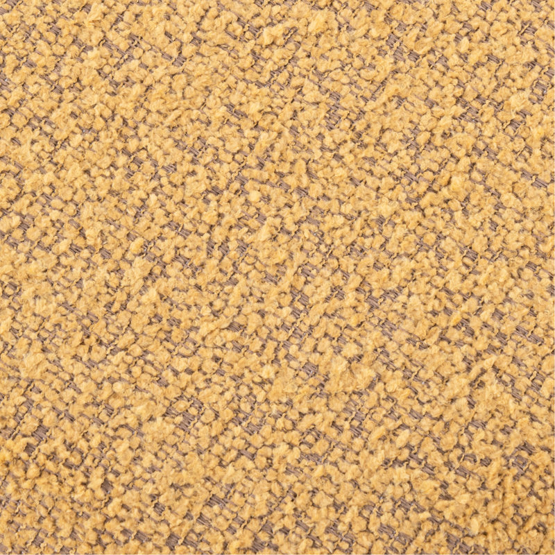 Tissu jaune au style contemporain, couvercles amovibles pour optimiser le rangement, assise confortable grâce au rembourrage en mousse, deux poufs, aucun assemblage requis, capacité de 113 kg, usage intérieur, 14,58