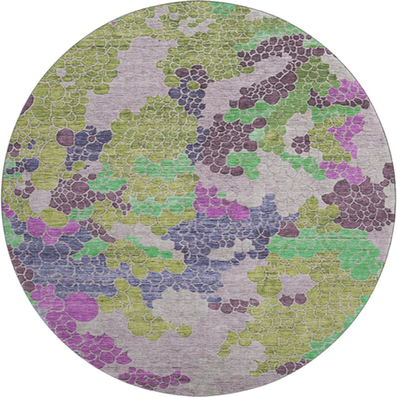 Premium Machine Washable Farolt AMF1906 Geometric Rug, Round 8'