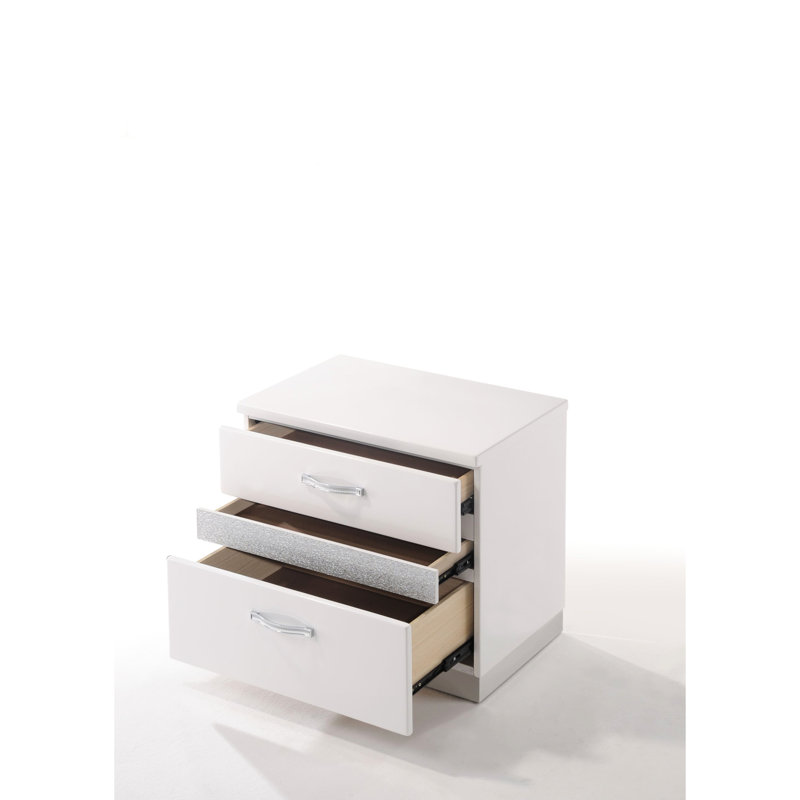 Table de chevet compacte blanche pour les petits espaces - Maximise la fonctionnalité dans une zone limitée avec des tiroirs coulissants faciles à ouvrir et à fermer