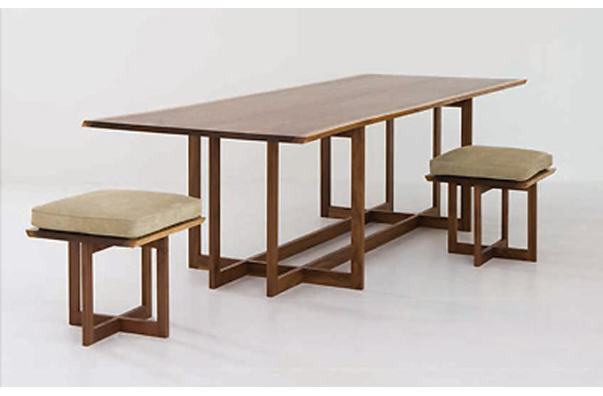 Mura Solid Wood Dining Table, Walnut