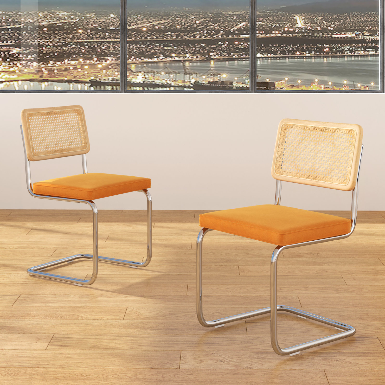 Walsh Velvet Dining Chair, Cognac