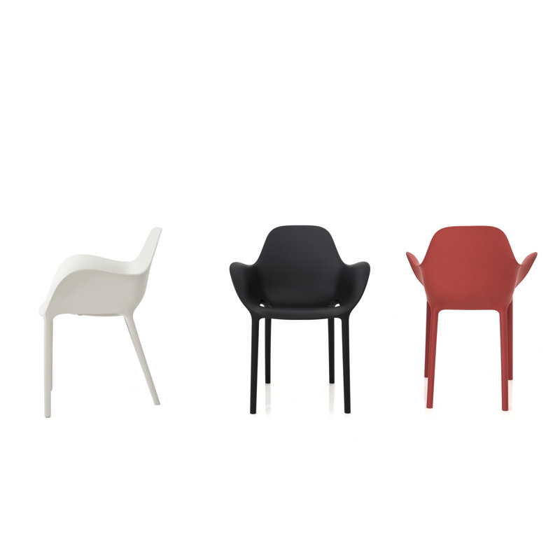 Sabinas Stacking Patio Dining Chair, Black