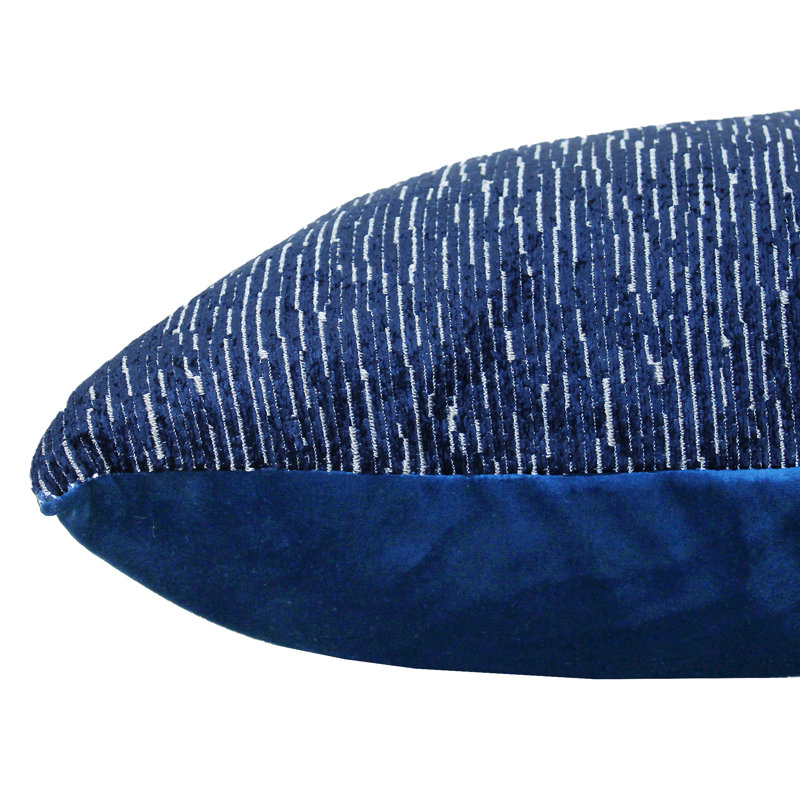 Striped Feather Throw Pillow, Navy
