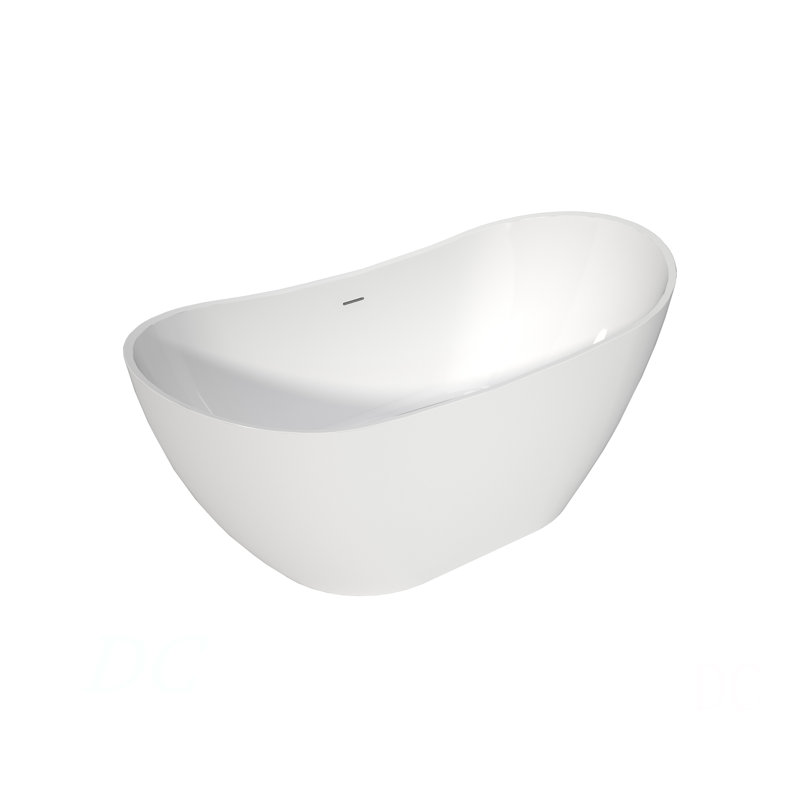 Baignoire autoportante 60 po x 29 po en acrylique autoportante blanche autoportante