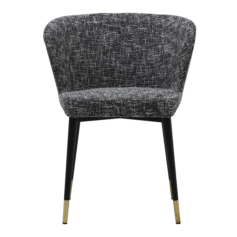Chaise d'appoint rembourrée Conde Corry, Gris, Noir et or