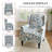 Duward Boho Blue Floral Upholstered Wingback Accent Chair with Nailhead Trim-1037287577